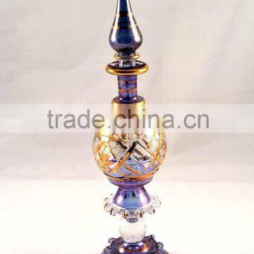 Glass Egyptian Perfume Bottle with 14 k Gold