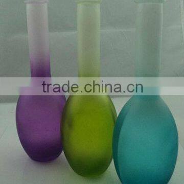 elegant glass vase with different colors