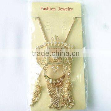 Saudi Gold Tassel Necklace Large Size Jewelry