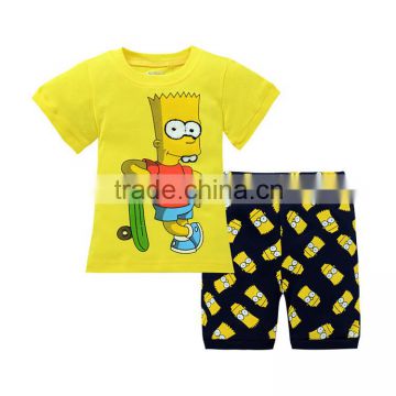 Wholesale 2016 new arrival short sleeve lovely printed unique latest kids short sleeve pajamas