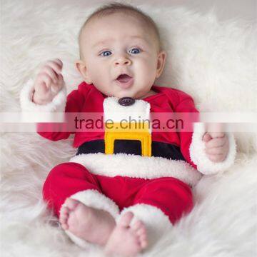 2015 hot selling high quality lovely santa claus christmas costume for 12M-3Yr