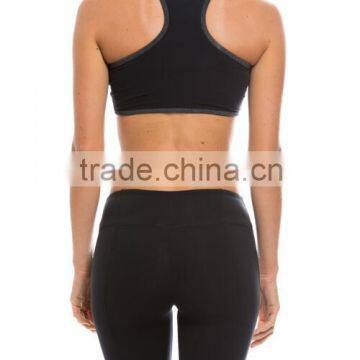 Custom Yoga Wear Fitness Zipped Racerback Sports Bra photo-2