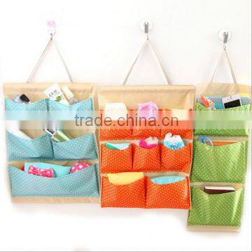 Hanging wall bags fabric storage organizer home wall hanging storage bag