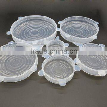 New Wholesale FDA Food Grade Bpa Free Clear 6 Sizes Container Replacement Reusable as Seen on tv Silicone Stretch Lid photo-2
