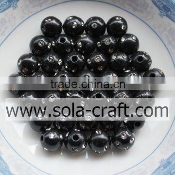 5MM Special Design Artificial Round Disco Dot Beads Black Color