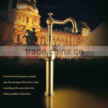 gold color brass material antique vessel faucet 12/B1042