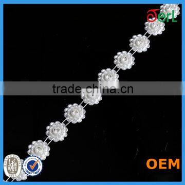 White Rhinestone Jewelry Pearl Roll Trimming Chain for Garment photo-4