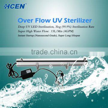 4GPM Over flow Stainless Steel Tap Water Purification UV light Sterilizer