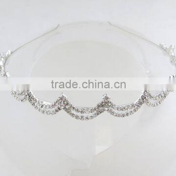 Diamond latest design silver metal rhinestone headband