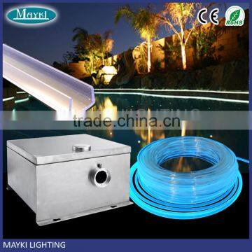 Hight brightness swimming pool side emitting fiber optic with side glow fibre optic and LED waterproof generator