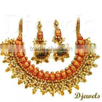 Jaipur Kundan Necklace Sets, 22K Gold Kundan Necklace Sets, Kundan Jewellery