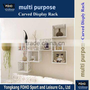 CDR88120 Fashion creative wood caving wall decorate shelf with friendly material