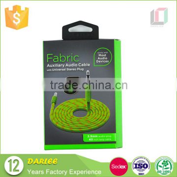 Embossed UV special shape recyclable custom power cable paper packing boxes with logo