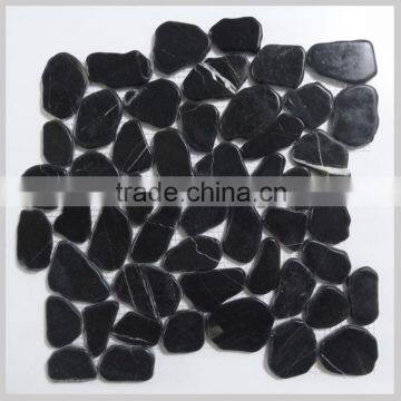 High quality split face black marble mosaic for garden or bathroom