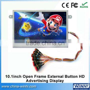 Cheap 1280*800 open frame 10 inch led button optical out small digital screen lcd display advertising player