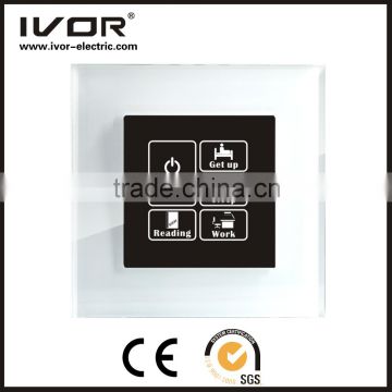 EU Standard touch Light Switch Glass German Wall Switch 95 * 95 MM