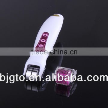 2013 new arrived metal derma roller,for wrinkle removal scar removal, LED light with Vibration metal derma roller