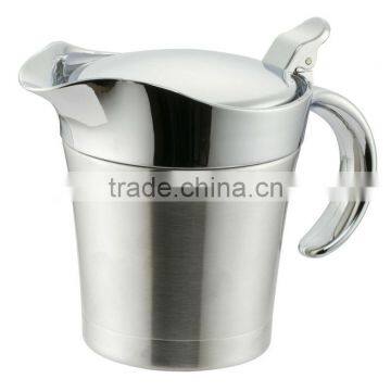 stainless steel mirror polishing gravy boat with cover