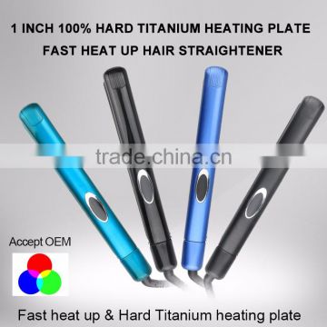 custom private label hair straightener titanium bling ionic flat iron