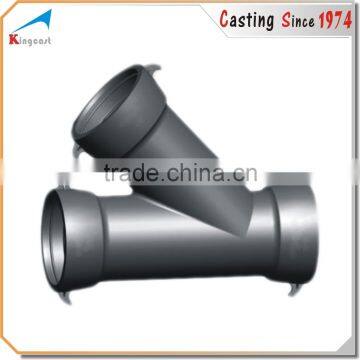 OEM custom foundry cast iron casting 45 degree lateral tee fitting