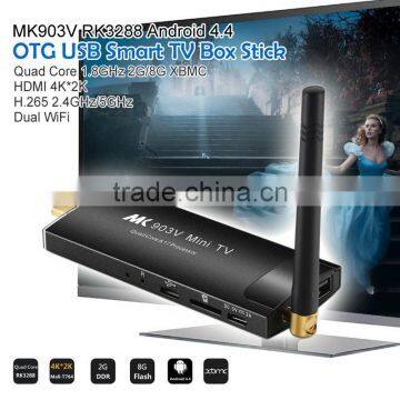 MK903V RK3288 Quad-Core Android4.4 Mini PC H.265 4K 2G/8G WiFi HDMI2.0 Bluetooth TV Stick Dongle