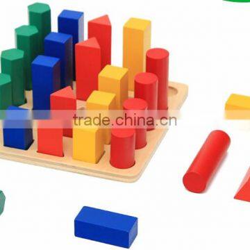 Ealy Education Montessori Wood Baby Toy Geometry Cylinder Ladder Block Puzzle photo-3