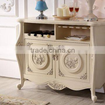 New design neoclassic solid wood chrysanthemum carving two doors sideboard