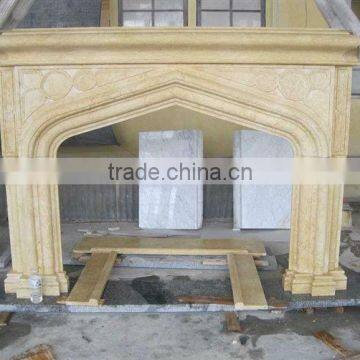 Indoor freestanding stone fireplace mantel with many colors valid