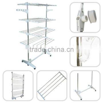 Foldable Laundry Drying Clothes Rack SS Tube With 4 Tiers photo-3
