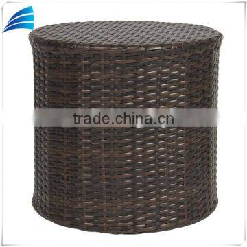 Outdoor Wicker Rattan Barrel Side Table Patio Furniture photo-3