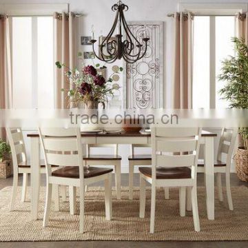 2016 European style oval table and high back chair wood Dining table set