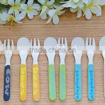 Cute and Eco Bamboo Fiber Kids Spoon and Fork photo-2