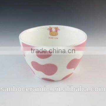 Porcelain Children's Dinnerware Set With Pink Pritning, Dinner Set for 6 People photo-3