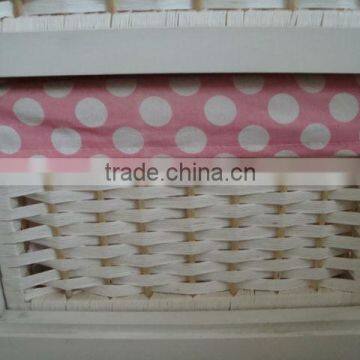 Modern Design White Wooden Cabinet With 2 Wave and 2 Wooden Drawers photo-6