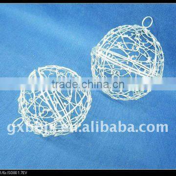 Creamywhite iron decorative balls wholesaler set of three