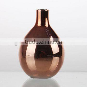 Hand Made Cheap Cute Mini Green and Rose Gold Color Galss Vase Pastorable photo-2