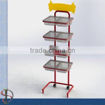 Candy Shelf Display Stand with 8 Plastic Bins