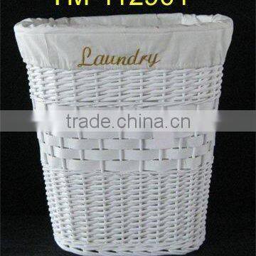 Good quality white willow laundry hamper basket