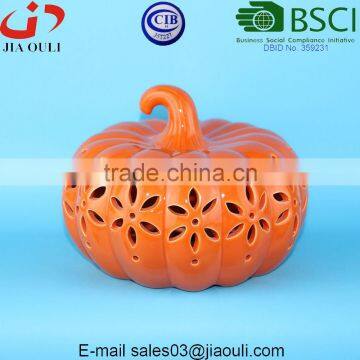 BSCI Audit Factory Halloween decoration LED light ceramic Pumpkin