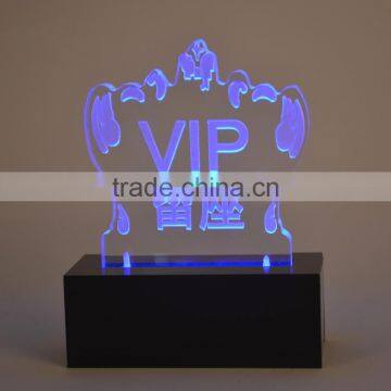 LED Rechargeable acrylic signage display holder