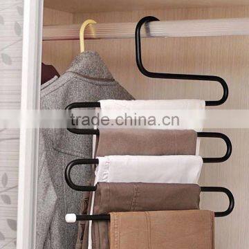 High Quality 5 Tiers S-shaped Multi Trousers Towels Hangers Wardrobe Metal Racks photo-2