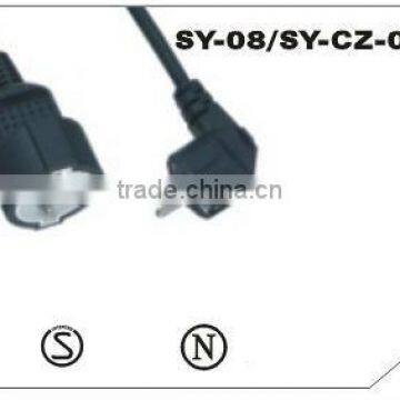 European indoor Extension Cord with angle plug