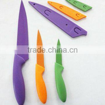 3 pcs telfon kitchen knife set with PP sheath