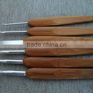Factory Aluminum Crochet Hooks With Bamboo Handle