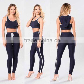 2 piece women set Scoop Neckline Cropped Hoodie And High Waist Elastic Leggings couple sweat suit 2 piece suit designs latest