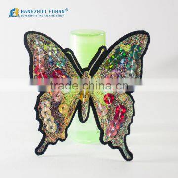 Customized Sequin Embroidery Butterfly Badge With Iron-on Backing photo-2