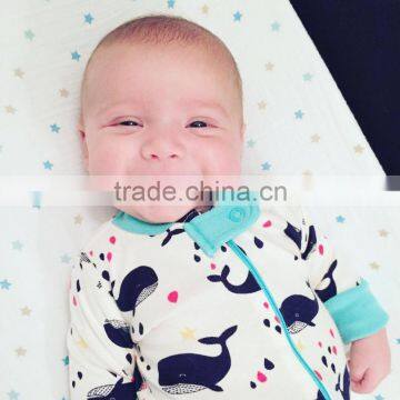 Custom Summer Baby Boy Romper 100% Cotton for Baby Gift Set photo-3