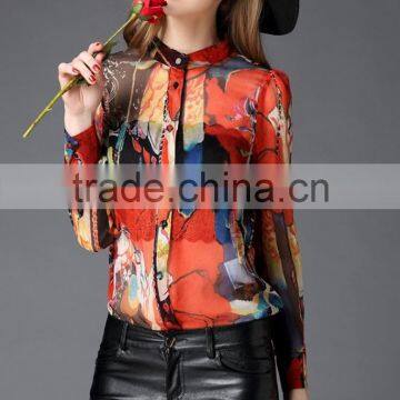 Autumn New Style Popular Women 100% Real Silk Shirt photo-3