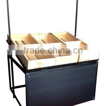 Shopfitting Movable 3 Layers Wire Mesh Fruit Rack Display Shelf photo-3