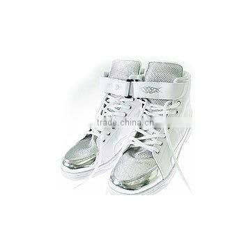 Ht31 White Silver Hi-top Athletic Seankers K-pop Style